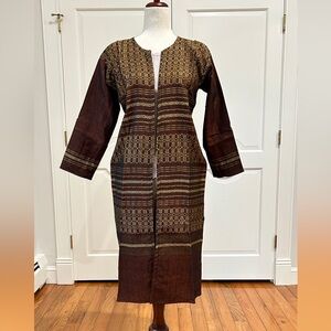 Hand loom vintage long blazer made in Oaxaca mex.